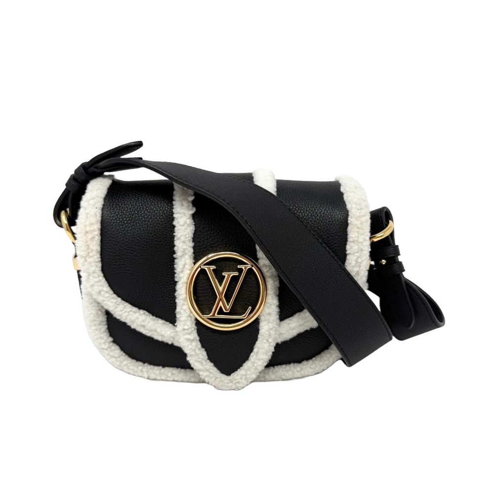 Louis Vuitton Pont 9 Soft PM Shearling Noir Crossbody LV Ski Cream Black